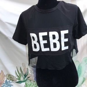 BEBE mesh crop top